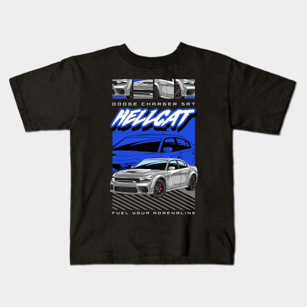 Charger SRT Hellcat Car Kids T-Shirt by milatees